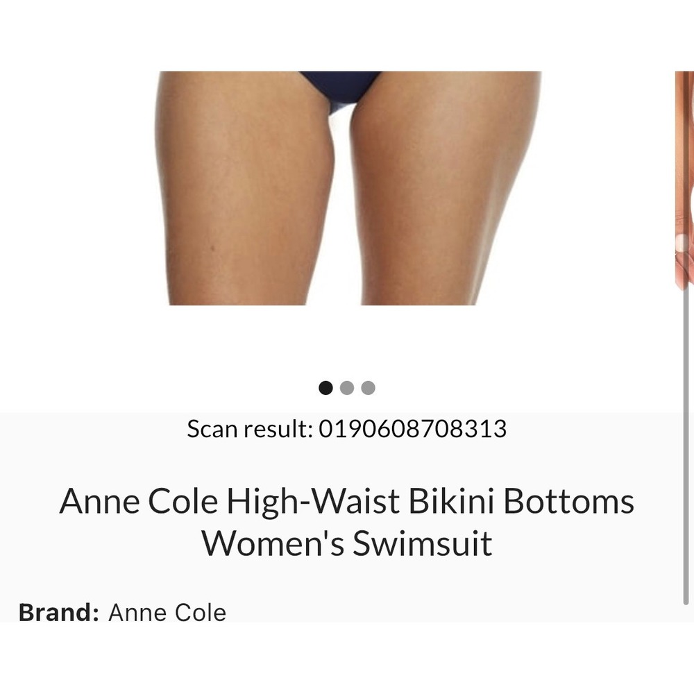 Anne Cole Live In Colour Convertible High Waist Bikini Bottom Navy Blue S - Picture 3 of 9